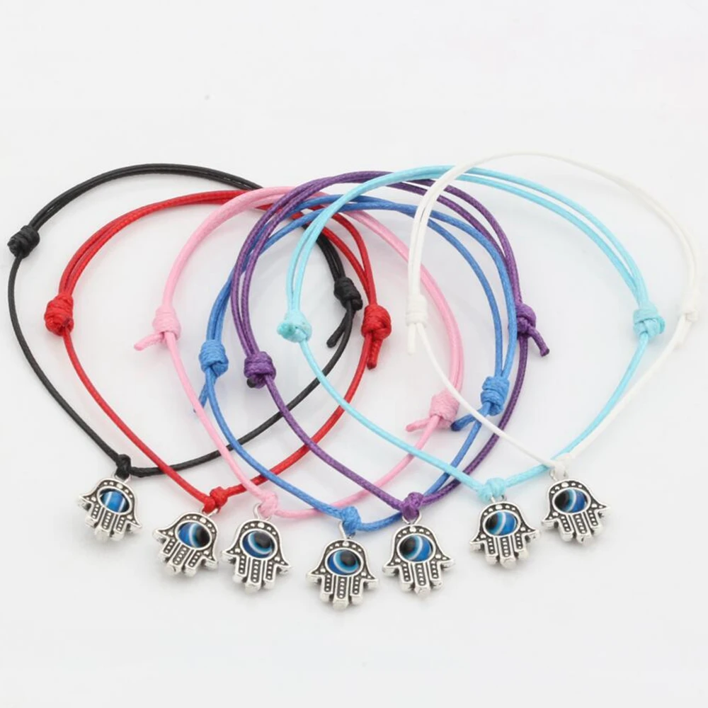 

14pcs Hamsa Hand Lucky Mixed Color Spiritual Bracelets Success Protection S112L30
