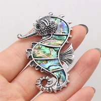 1pcs hot sale new natural shell brooches hippo shape brooches pins for women girl brooch party jewelry accessories size 56x40mm