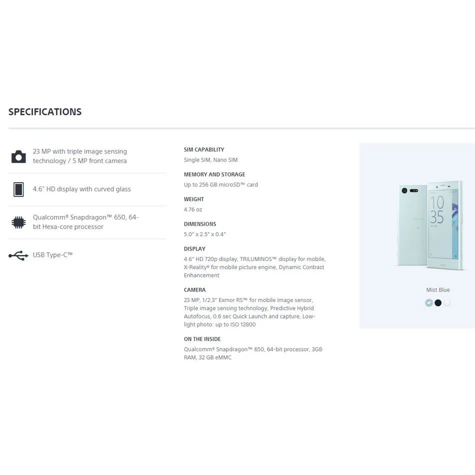 sony Xperia X Compact 3 ГБ 32 ГБ мобильный телефон 4G LTE Snapdragon F5321 4," 23MP 5MP FM Micro SD NFC Смартфон