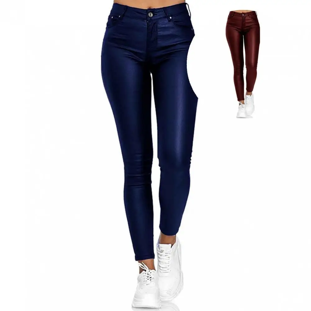 

All Match Sexy Faux Leather Female Pants Soft Trousers Stretch for Dating