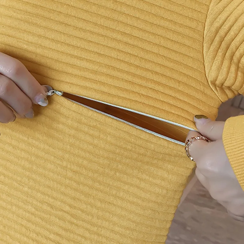 Модные топы для кормящих мам с вышивкой хлопковый свитер грудного кормления