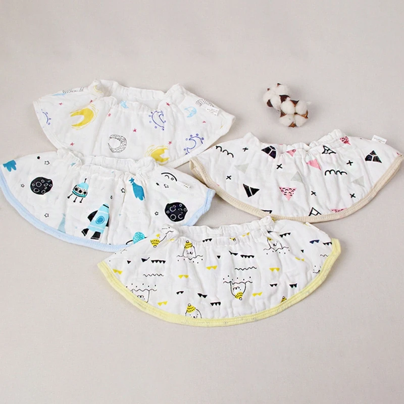 

2Pcs Newborn Baby Toddler Cartoon Printing Bamboo Fiber Cotton 360 Degree Rotating Bibs Saliva Towel Feeding Burp Cloth Infant S