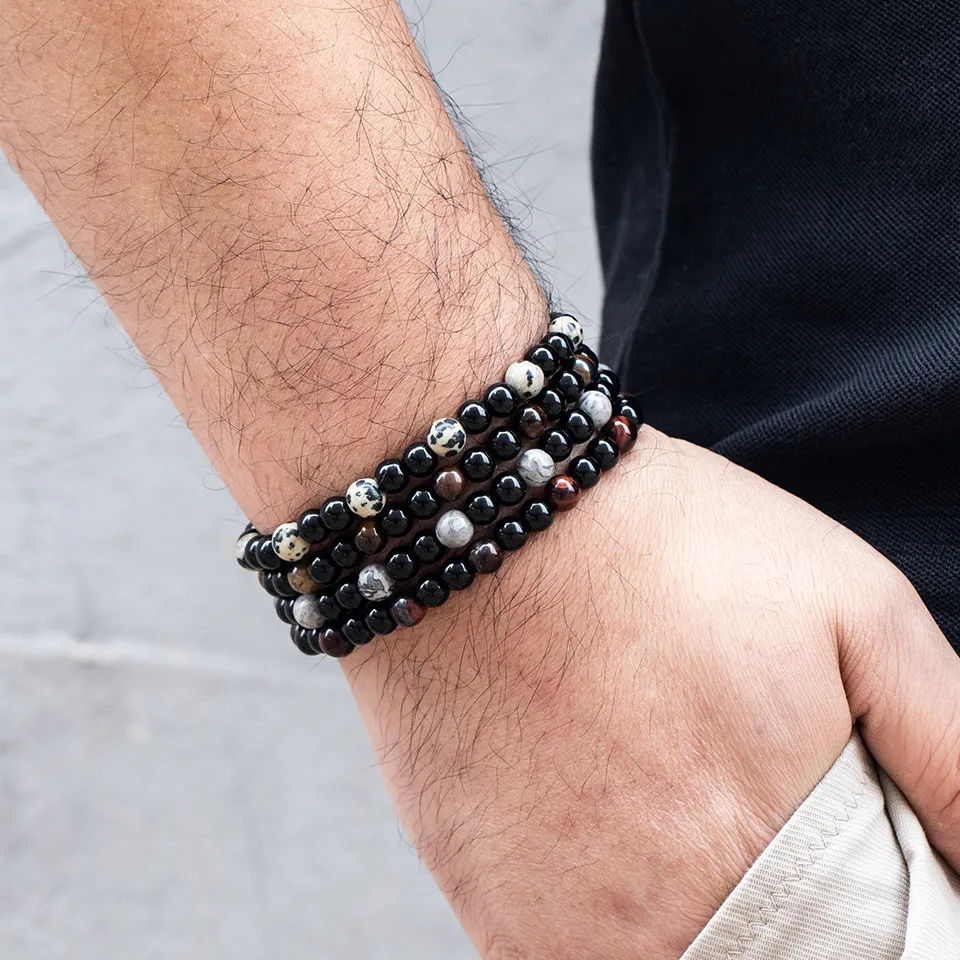 6 мм модные очаровательные браслеты с бусинами из натурального камня для женщин и