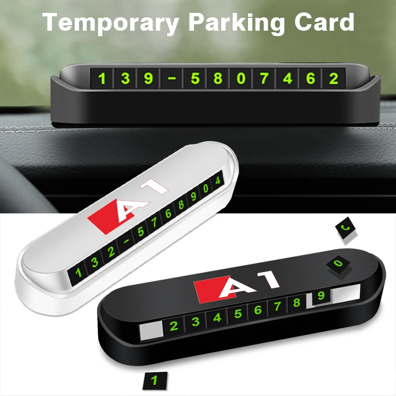 

Car styling Car Temporary Parking Card Flip Phone Number Card Auto Goods For Audi A1 A3 A4 A5 A6 A7 A8 Q3 Q5 Q7 S3 S4 S5 S8 TT