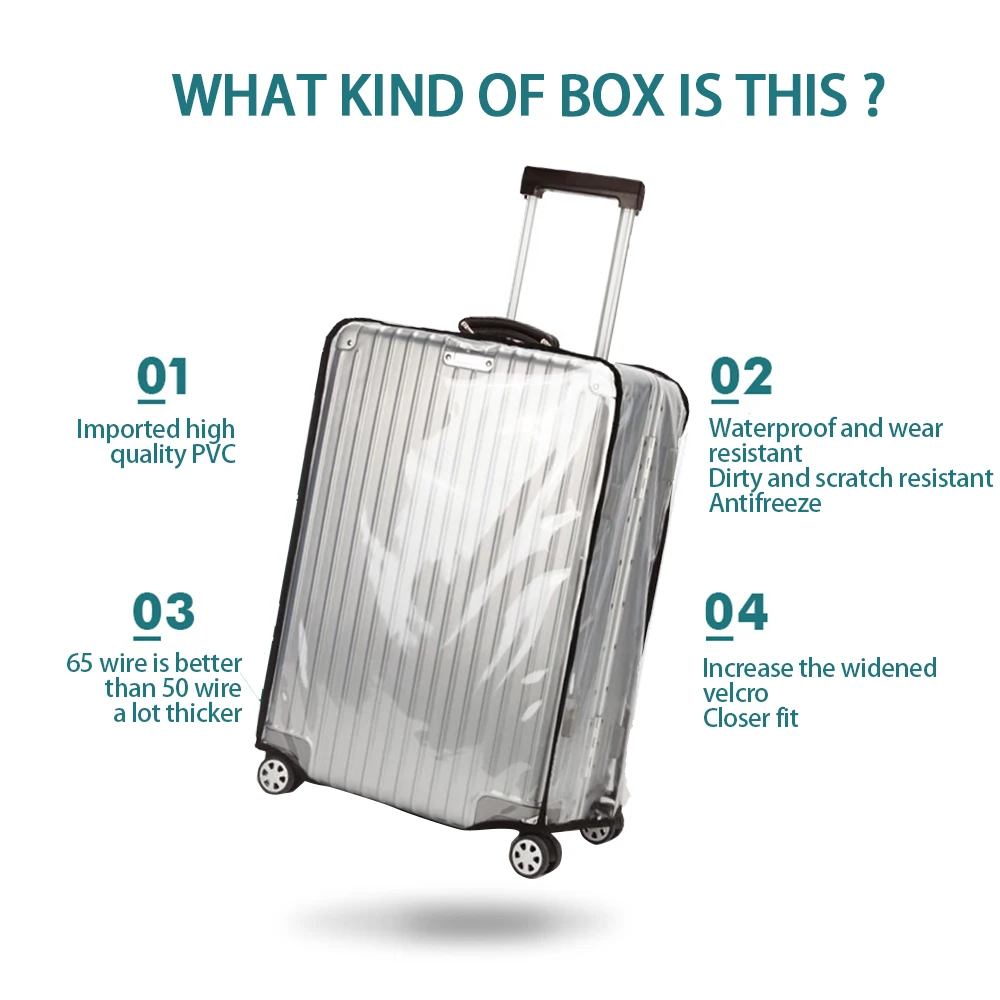 Водонепроницаемый чехол для багажа из ПВХ защитный чемодана 20 22 24 26 28 дюймов