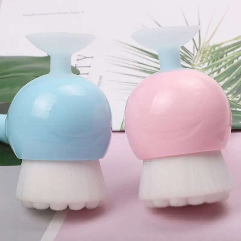 Милая Водонепроницаемая ручная Очищающая щетка в форме Кита с присоской мягкий