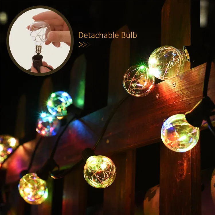 

Festoon 25FT Patio String Light Christmas G40 Globe Festoon Bulb Fairy String Outdoor Party Garden Garland Wedding Decorative