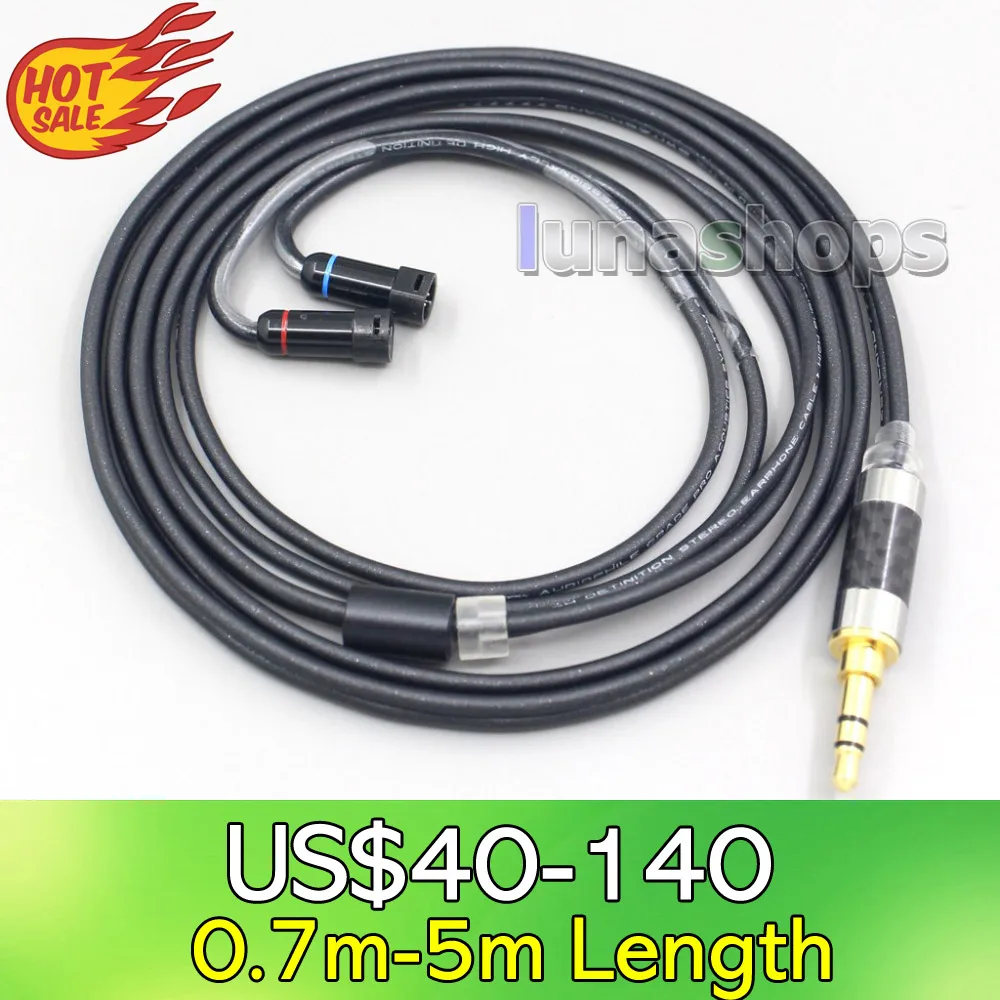 

LN007096 2.5mm 4.4mm XLR 3.5mm Black 99% Pure PCOCC Earphone Cable For Sennheiser IE8 IE8i IE80 IE80s Metal Pin