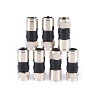10pcs rg6 f type compression 2 7cm high quality snap seal plug connector for sky satellite virgin cable