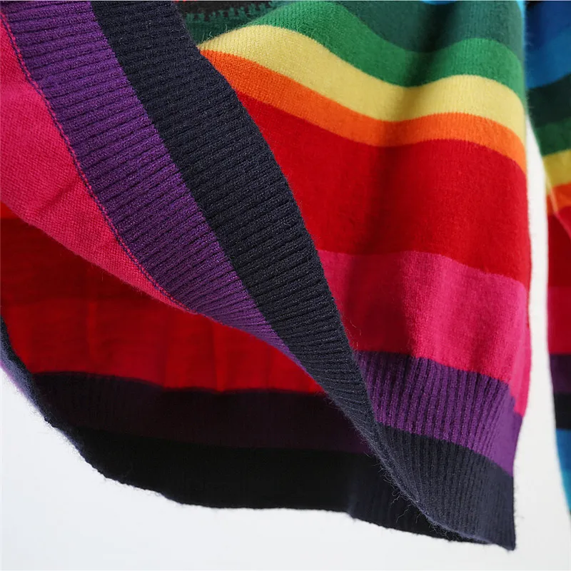 Женский полосатый свитер с вышивкой тигра брендовый вязаный джемпер Осень-зима