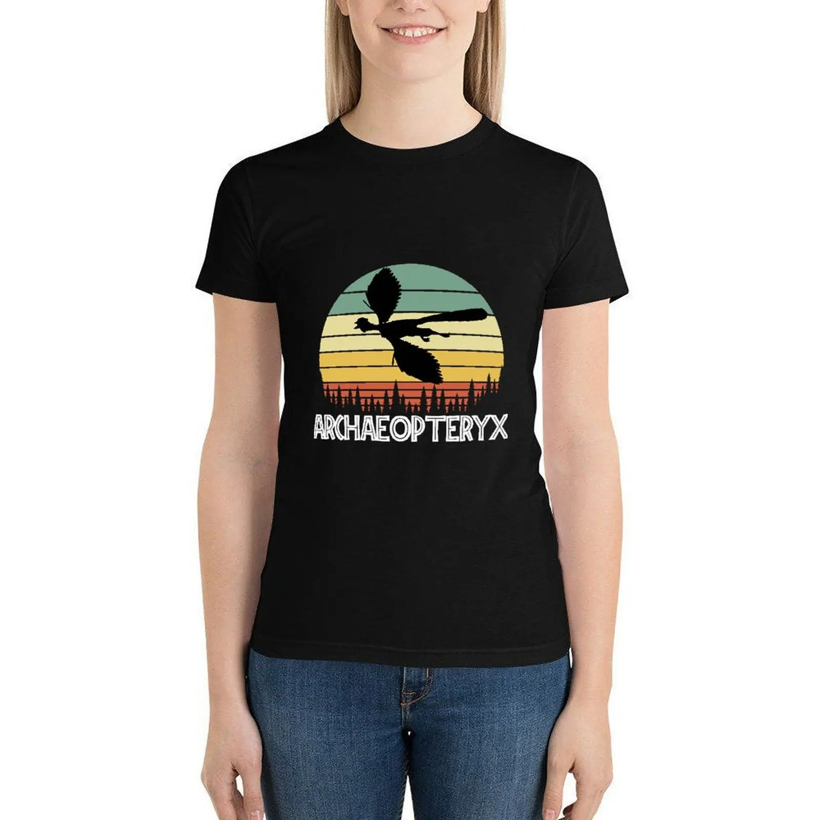 

Dinosaure T-Shirt Womens Trendy Summer Cotton T Shirt O Neck Printed Short Sleeve Tshirt XL