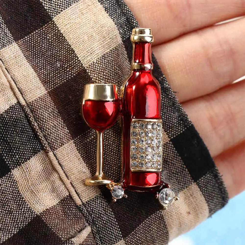 Эмалированные Броши для женщин и мужчин в виде бутылки Красного вина|Броши| |