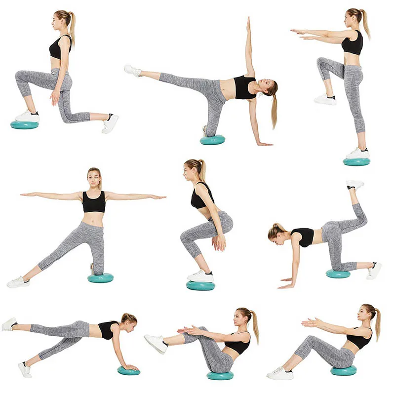 

PVC Inflatable Yoga Ball Cushion Balance Pad Massage Fitness Balls Practice Feet Universal Durable Pilates Equipment With Pump