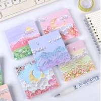 new landscape oil painting sticky notes memo pads notepad pads posted it sticky office cute school supplies stationery