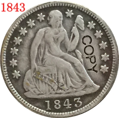 США 1843 P о десятицентовая монета с изображением сидящей свободы копии монет | Дом