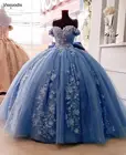 Сексуальные синие платья для Quinceanera 2021 бальное платье с аппликацией бант лиф Длинный 15 лет для девочек на день рождения вечернее платье корсет
