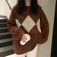 women knitted sweater 2021 fashion winter casual y2k oversized lady pullover long sleeve korean college style jumper streetwear