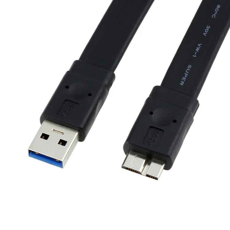 

Плоский кабель для передачи данных с сердечником из луженой меди USB3.0 AM-MicroB, кабель для мобильного жесткого диска