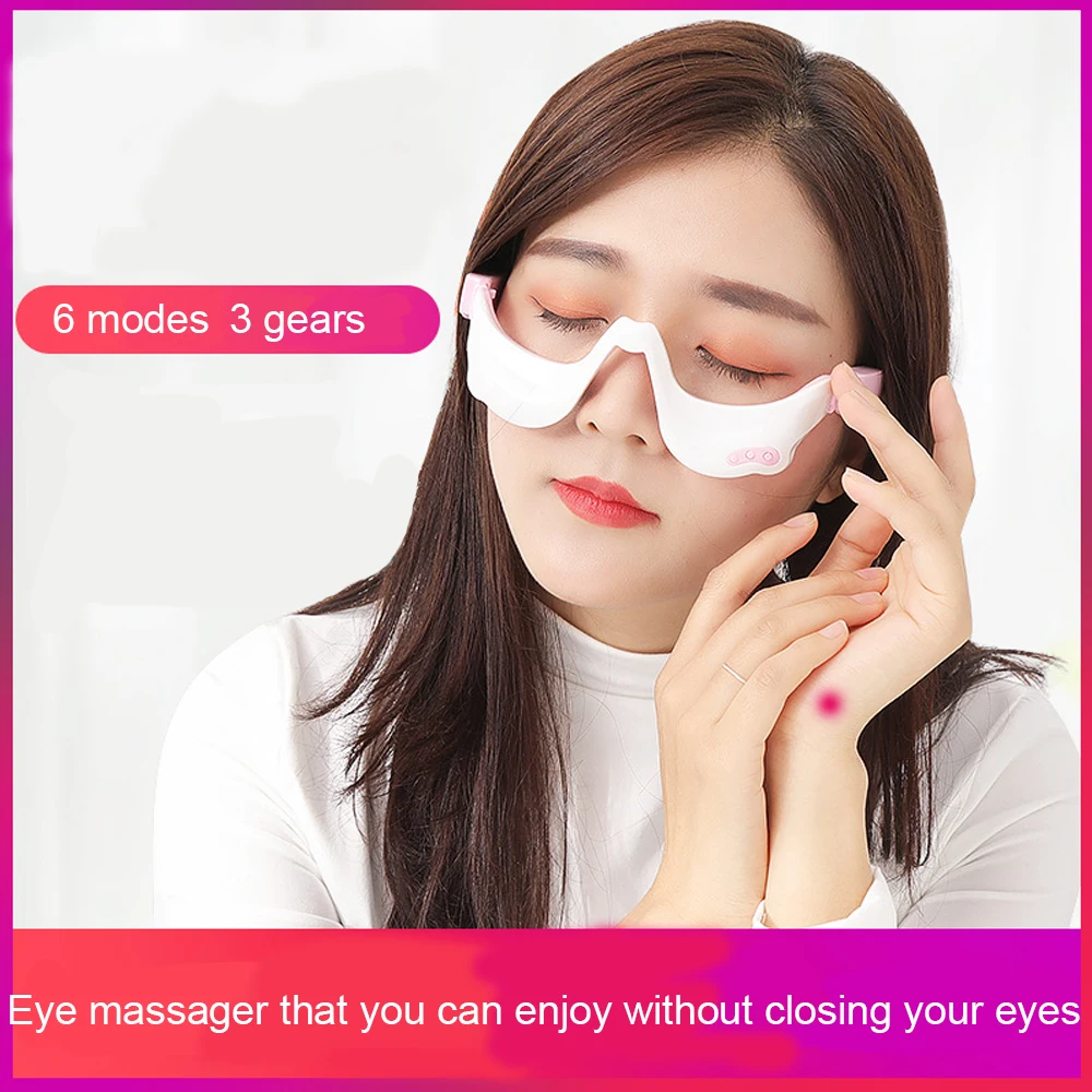 

3D Ems Micro-Current Pulse Eye Relax Massager Heating Therapy Acupressure Fatigue Relief Wrinkle Reduction Blood Circulation