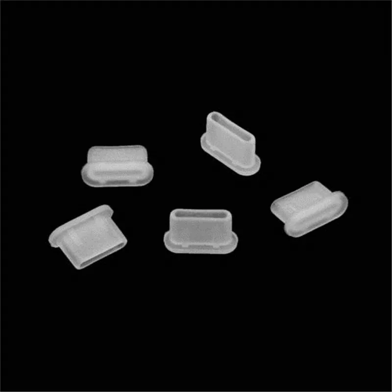 transparent 5 pcs Usb зарядный порт Тип C пылезащитный Разъем зарядный порт 10 шт. силиконовый чехол для samsung huawei xiaomi АКСЕССУАРЫ для смартфона - Цвет: transparent 5 pcs
