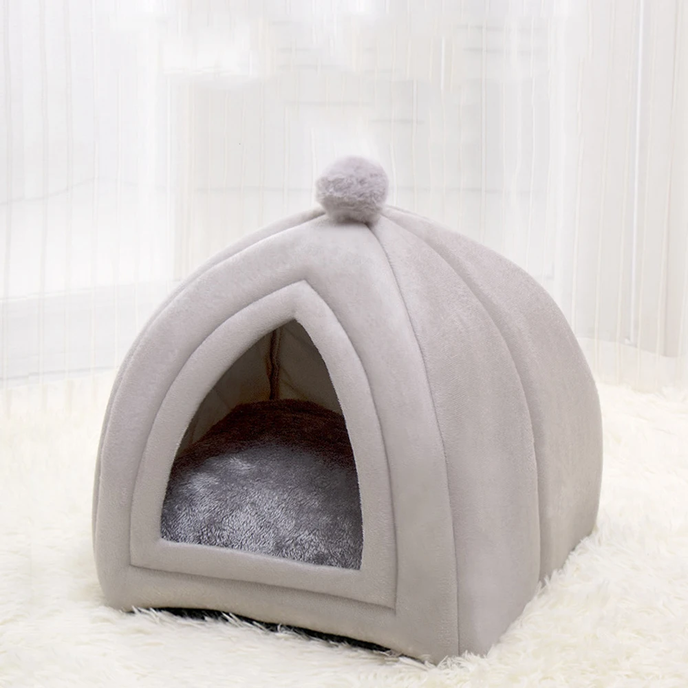 

Meraco Warm Cozy Pet Bed Foldable Pet House For Dog&Cat Soft Kitten Sleeping Pet Nest Kennel Winter Cave for small medium Pet