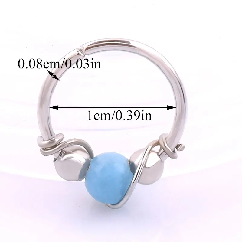 Камень Бохо кольцо для носа из нержавеющей стали ноздри пирсинг серьги хип хоп