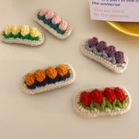 cute childrens tulip flower hairpin wool bb clip hand woven hairpin bangs clip hair ornaments gifts for girls