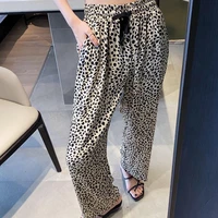 home tie dye wide leg pants ladies fashion trousers new style 2021 autumn high waist leopard print casual pants trend