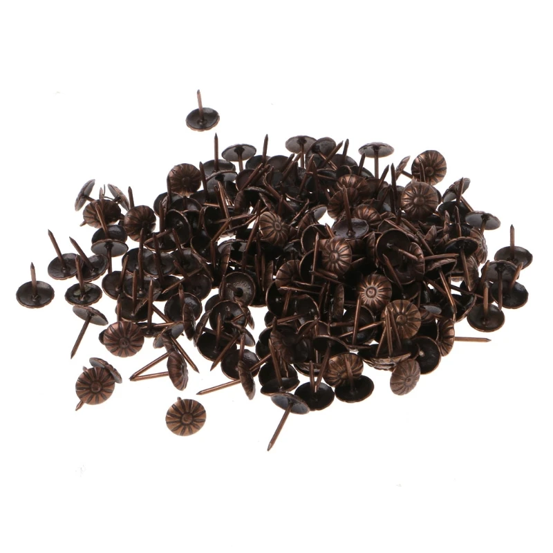 

500Pcs DIY Antique Bronze Upholstery Pins Wood Decorative Flower Furniture Tacks