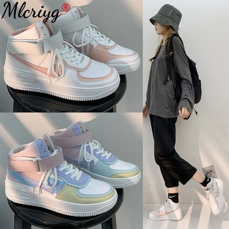 

2021 Fashion Spring New Designer Hot Sale White Shoes Female Platform Sneakers Women Tenis Feminino Casual Female Shoes Woman