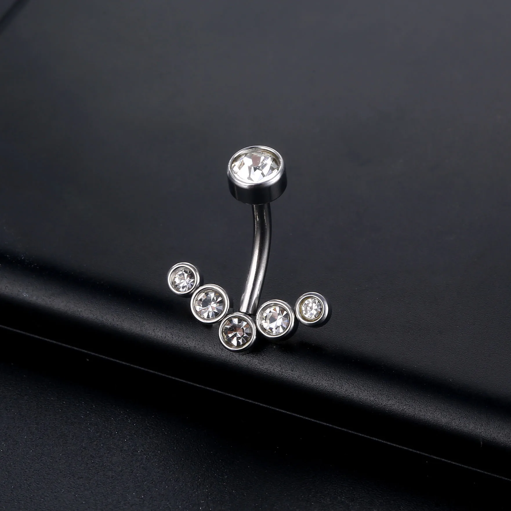 

2pcs Sexy Women Belly Piercing Zircon Surgical Steel Navel Rings Barbell Earrings Belly Button Rings Piercings Body Jewelry