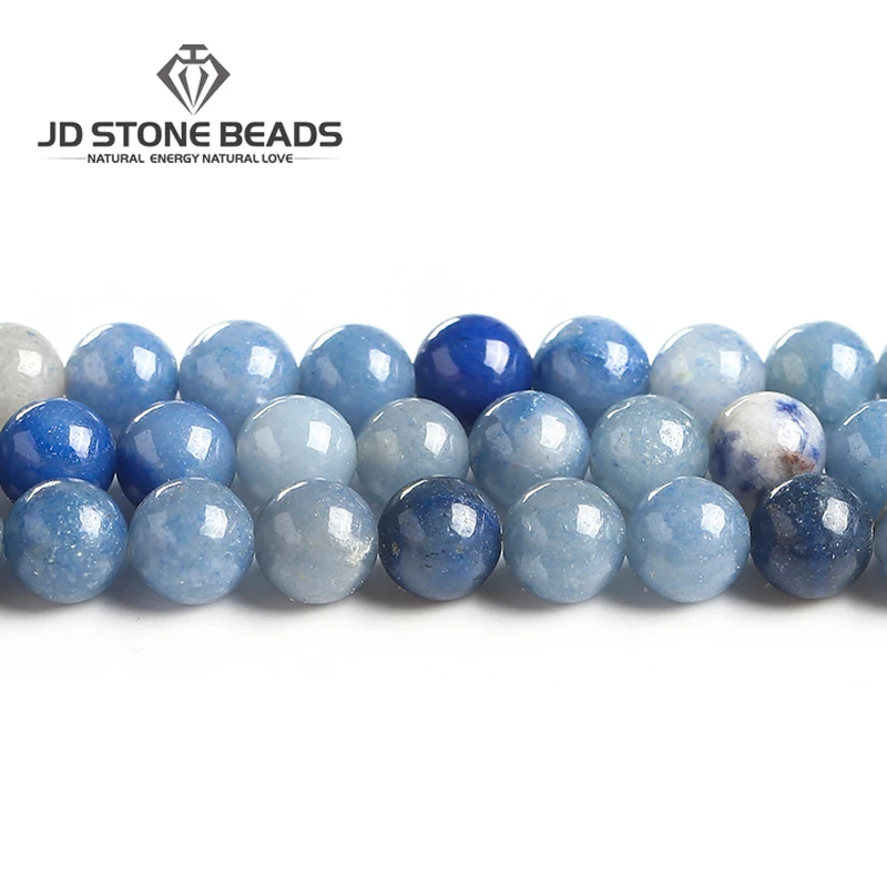 

Low Price Wholesale Natural Blue Aventurine Jade 4-12MM Round Stone Beads For Jewelry Making Handmade Gemstone Accessories 15"