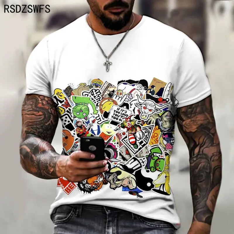 Футболка мужская с 3D-принтом пикантный дизайнерский уличный тренд рисунком