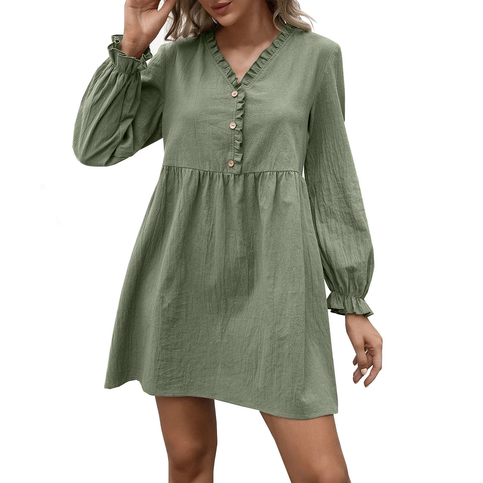 

Платье женское осенне-зимнее с V-образным вырезом и длинным рукавом