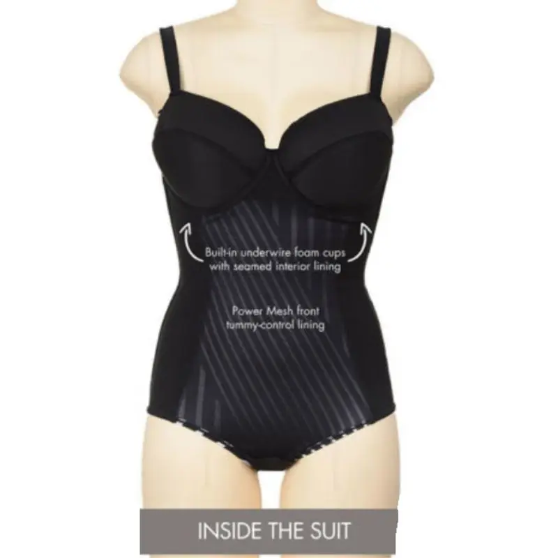 Женский слитный купальник с эффектом пуш-ап размеры до 3xl |