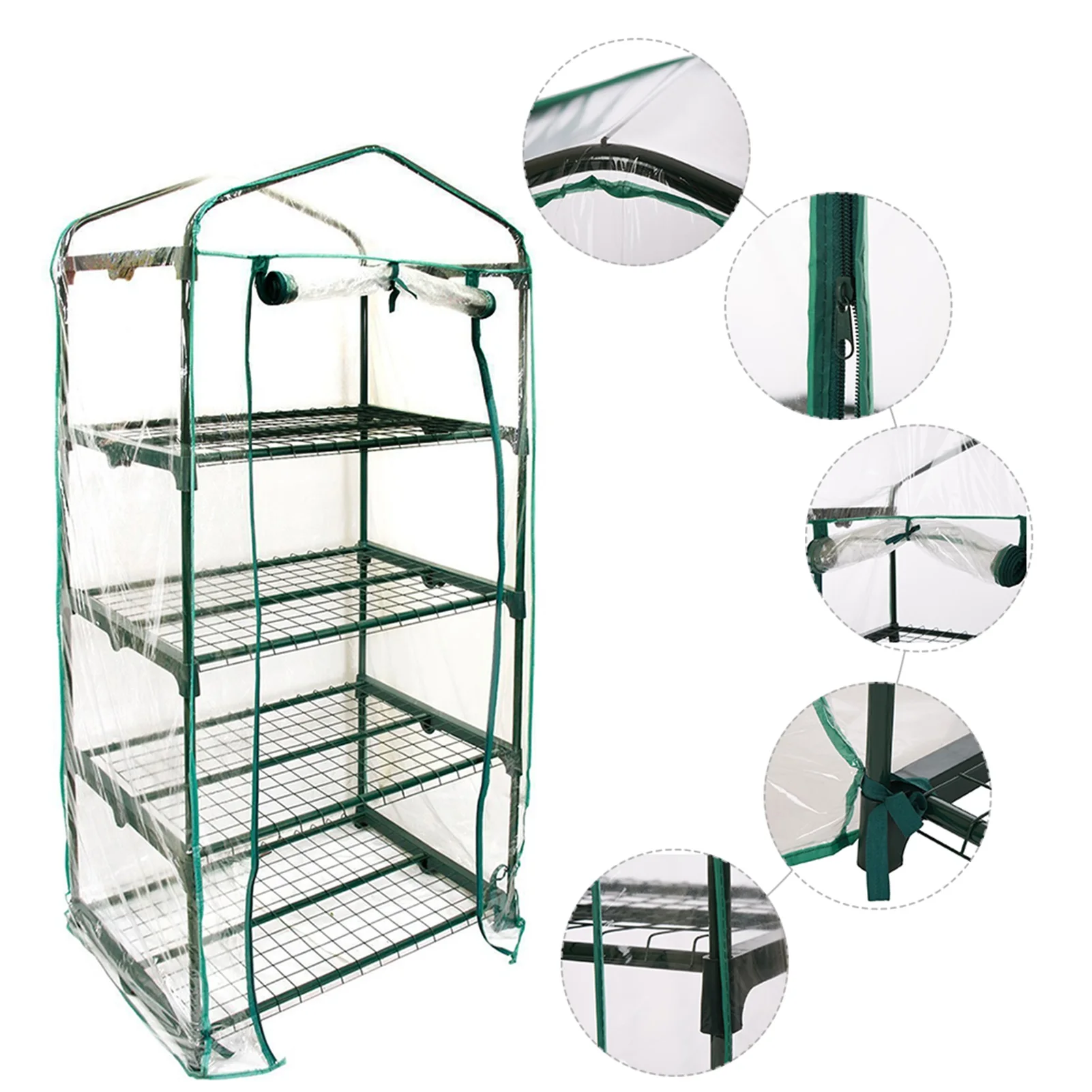 

PVC Warm Garden Tier Mini Household Plant Greenhouse Cover Waterproof Anti-UV Protect Garden Plants Flowers (without Iron Stand)