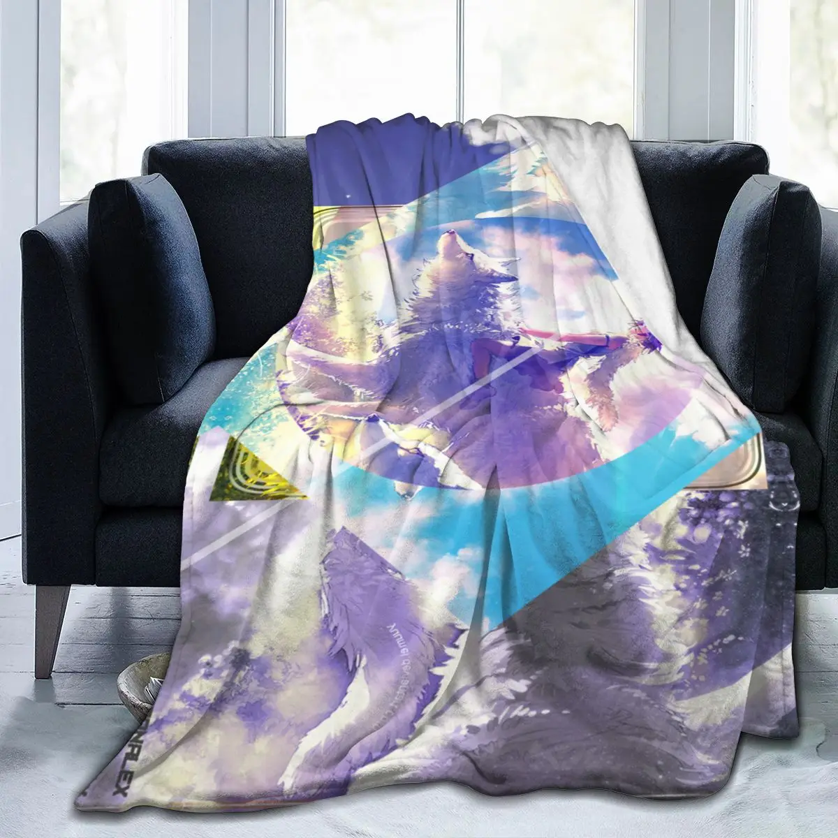 

Anime Princess Mononoke 3D printing super soft flannel fleece blanket sofa bedding home decoration cartoon Unisex