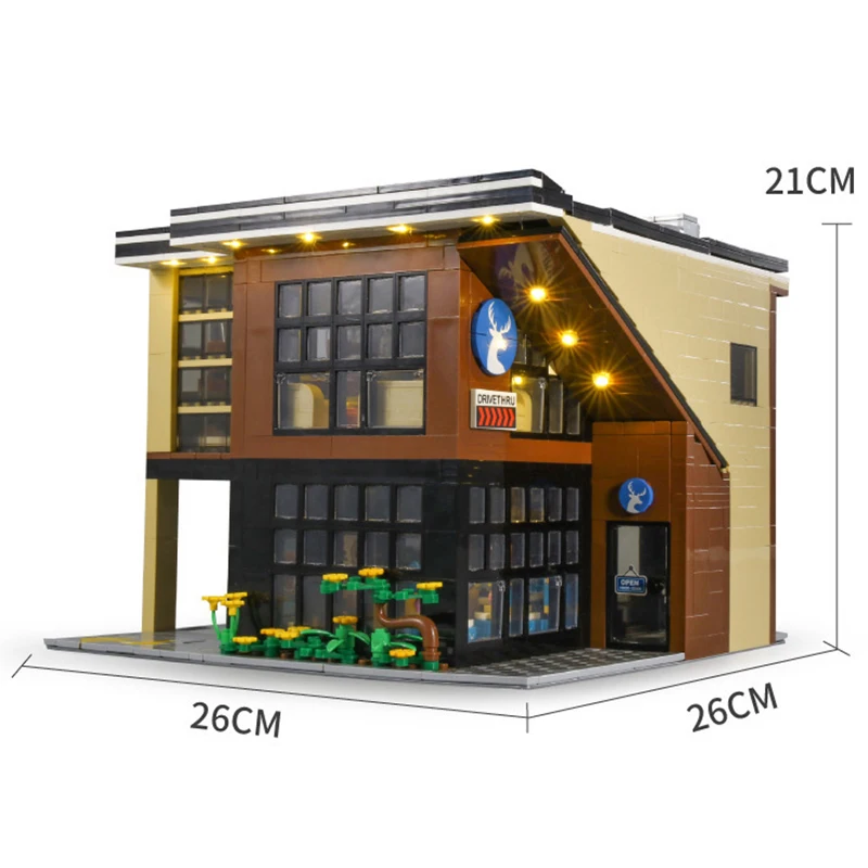 

2020 New Star Luchy Modern Cafe Restaurant Modular Building Blocks Bricks Creative Cities Street Toys for Kids Christmas Gifts