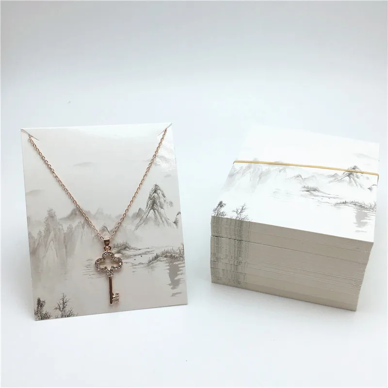 100 шт. бумажная винтажная картина чернилами ожерелье карты серьги Упаковка