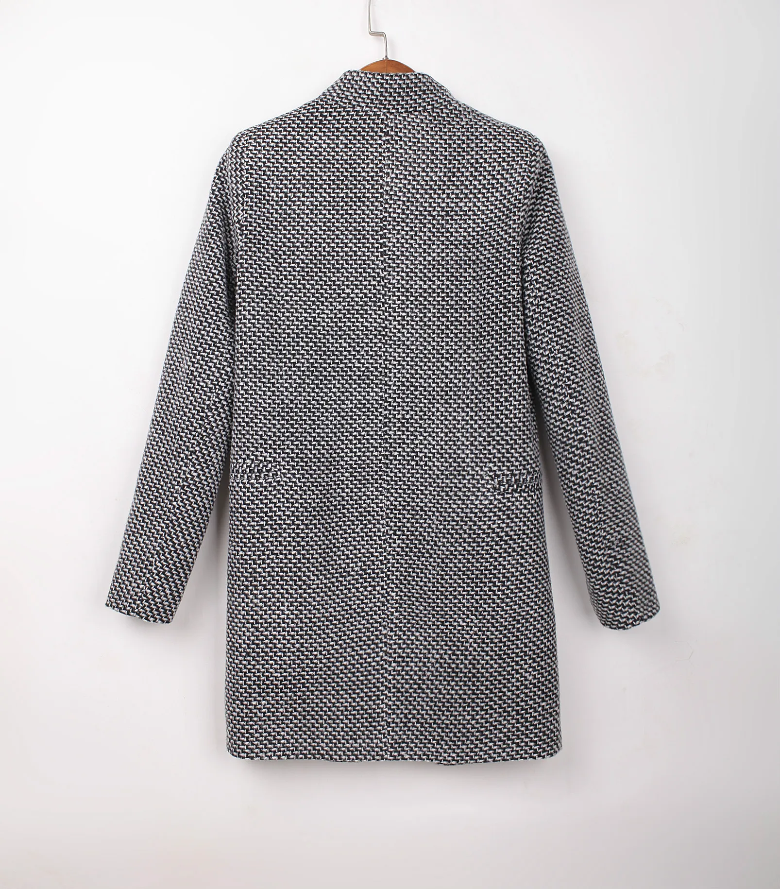 Одежда длинное женское серое пальто больших размеров зимнее Manteau Laine Femme Hiver Vadim Zaful