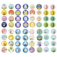 500pcsroll easter sticker decoration bunny egg printing sticker candy bag gift box wrapping paper label easter decor