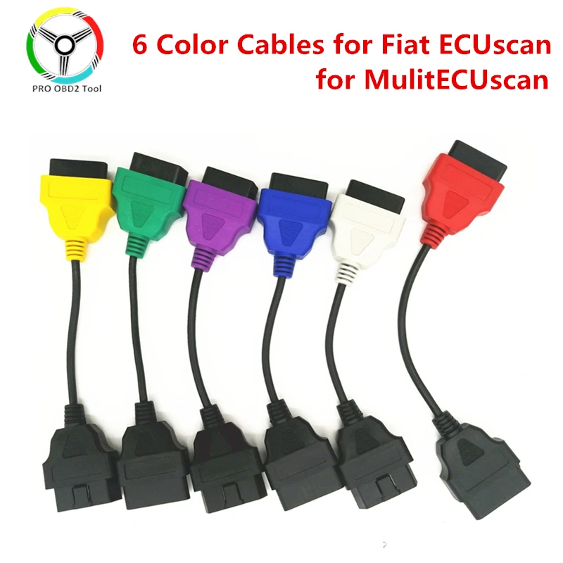 Новейший 6-цветный кабель для Fiat FiatECUScan MulitECUscan 6 шт. ECU диагностические кабели |