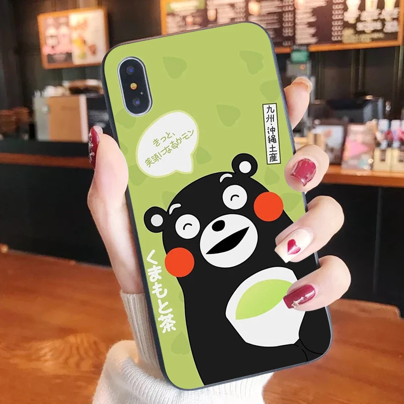 

Japan Kawaii Kumamon lovely Bear Phone Case for iPhone 8 7 6 6S Plus X 10 SE XR XS XSMAX cute cover