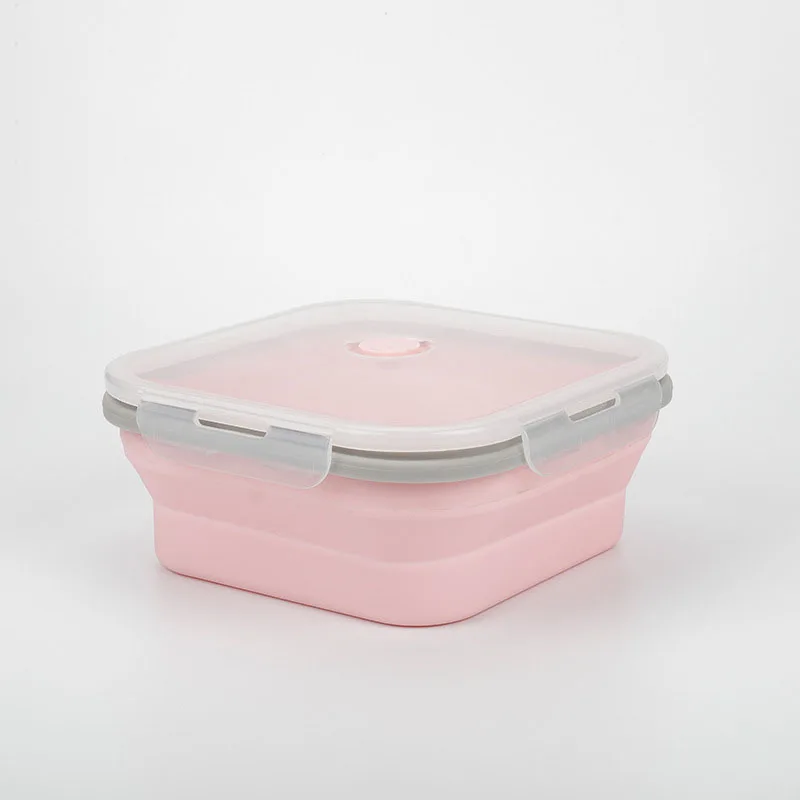 

Portable Silicone Lunch Boxs Foldable Outdoor Airtight Large 2100ml Storage Box with Lid Picnic Box Lunch Box Food Storage Box
