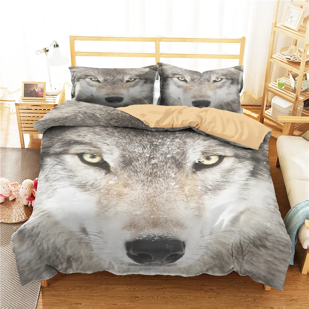 Декор в виде головы волка покрывало для кровати с подушкой зимнее мягкое