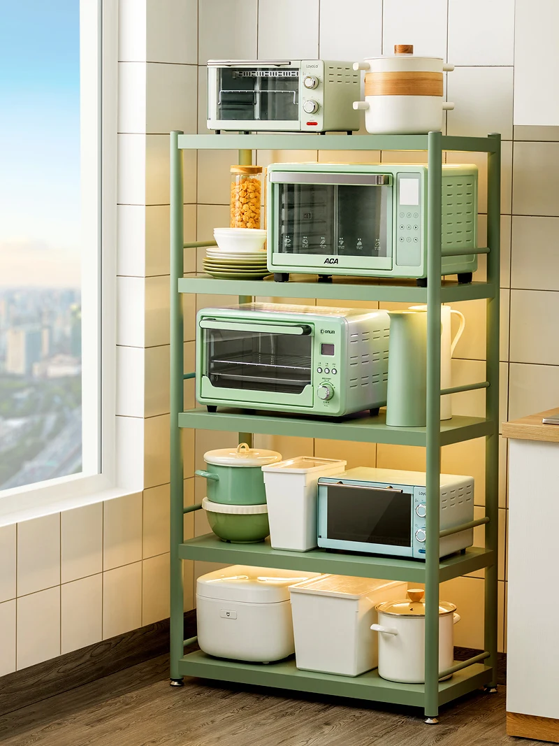 TT Kitchen Shelf Floor Multi-Layer Storage Rack Household Stainless Steel Pot Shelf Oven Microwave Oven Shelf
