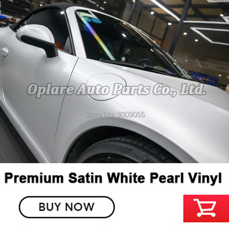 Высококачественная атласная белая жемчужная оберточная виниловая пленка для