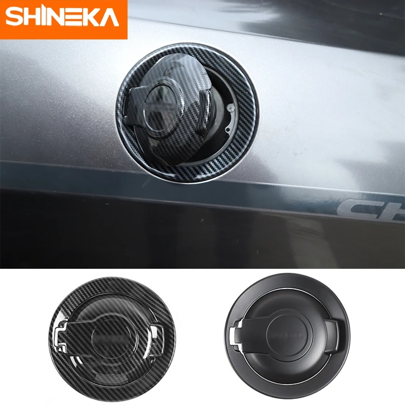 

Наклейки SHINEKA для автомобиля Dodge Challenger из углеродного волокна зернистость масляный топливный бак крышка отделка Аксессуары для Dodge Challenger 2009 ...