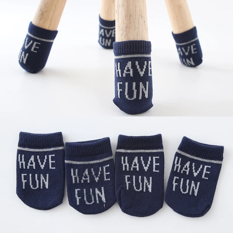 4 шт. Веселые носки для стола чехлы ног напольные протекторы Нескользящие вязаные