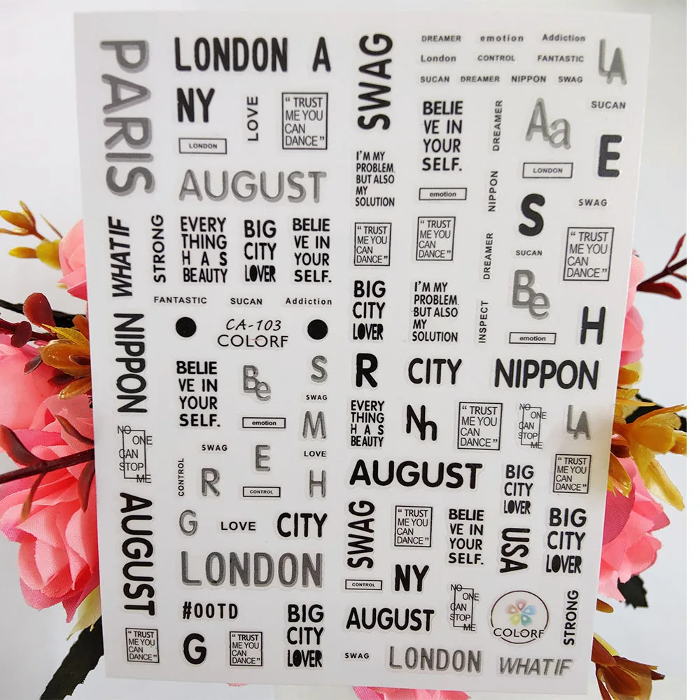 

3d-наклейка для ногтей с буквами алфавита, декоративные наклейки для дизайна ногтей, наклейки из фольги для маникюра, аксессуары для дизайна ...